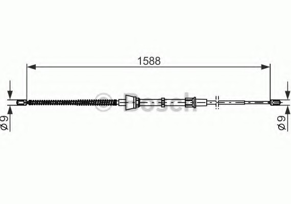 1987482266 BOSCH Трос ручного гальма VW POLO 09-1588мм 1987482266 BOSCH