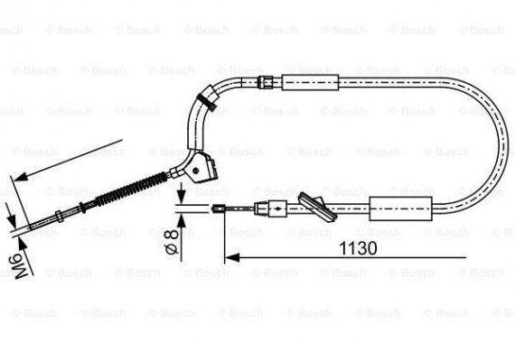 1987482490 BOSCH Трос ручного тормоза MB W169 -12 1130мм 1987482490 BOSCH