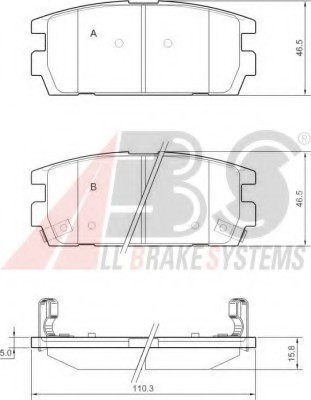 37324 ABS Комплект тормозных колодок, дисковый тормоз 37324 A.B.S.