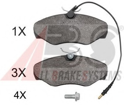 37874 ABS Комплект гальмівних колодок