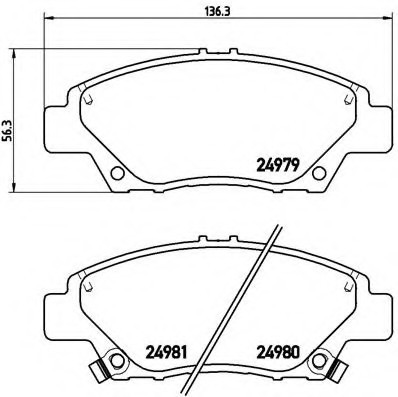 P28050 BREMBO (Германия) Колодки тормозные honda jazz 09- передние P28050 BREMBO