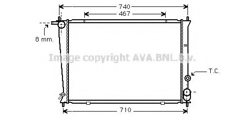 HYA2049 AVA COOLING Радіатор HYUNDAI STAREX/H-1 2.5TD M/T 97-04 HYA2049 AVA