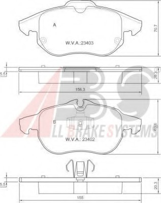 37300 ABS Колодки тормозные дисковые передние комплект 37300 ABS