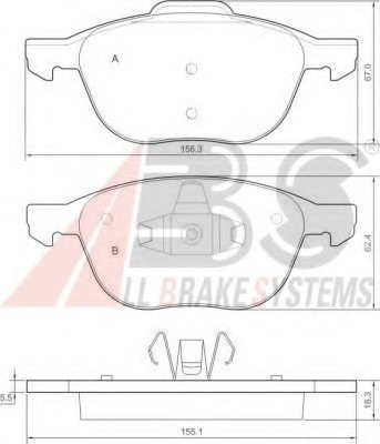 37422 ABS Колодки тормозные дисковые передние комплект 37422 ABS