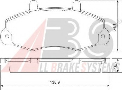 36775 ABS Колодки гальмівні перед FORD TRANSIT 91- 36775 A.B.S.