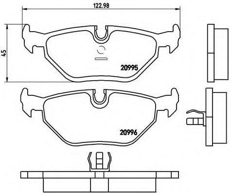 P06011 BREMBO (Германия) Колодки зад bmw z3 coupe e36 0800-0603 P06011 BREMBO