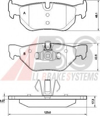 37437 ABS Колодки тормозные дисковые задние комплект 37437 ABS