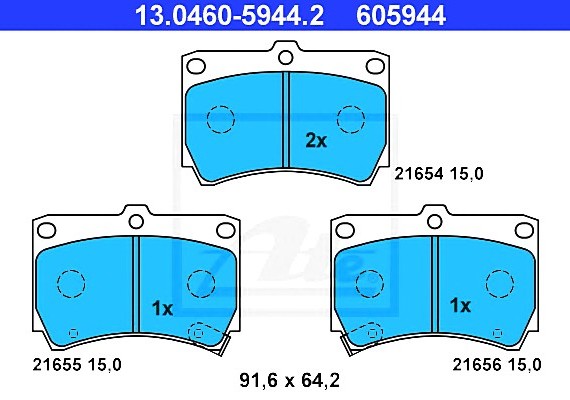 Фото колодки гальмівні дискові, к-кт 13046059442 Ate 13046059442 Ate Колодки гальмівні дискові, к-кт