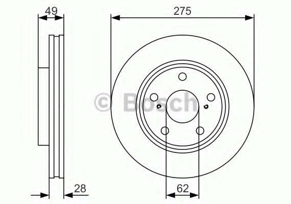 0986479R58 BOSCH Гальмівний диск передн 0986479r58 0986479R58 BOSCH