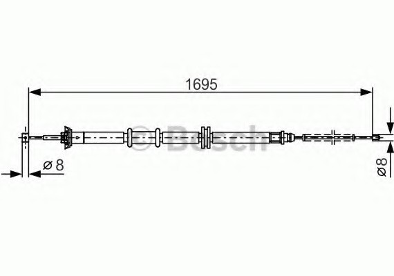 1987482205 BOSCH Трос, стояночная тормозная система 1987482205 BOSCH