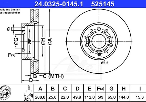 24032501451 Ate Диск гальмівний Power Disc