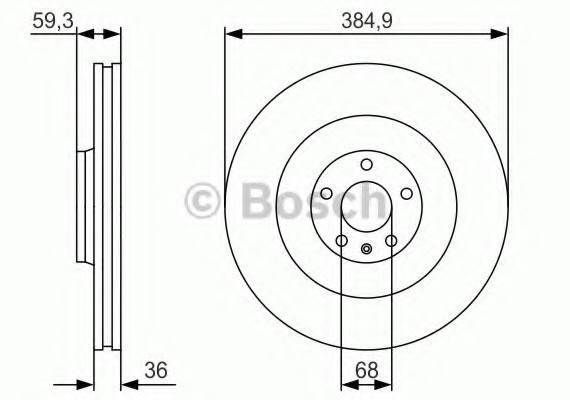 0986479R30 BOSCH Торм.диск пер.вент.[385x36] 5 отв 0986479R30 BOSCH