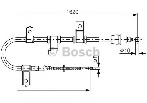 Фото трос ручника HYUNDAI Getz 05-> 1987482071 BOSCH 1987482071 BOSCH 1987482071 BOSCH Трос ручника HYUNDAI Getz 05-> 1987482071 BOSCH