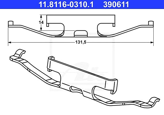 11811603101 Ate Пружина крепления торм. колодок vw 11811603101 ATE