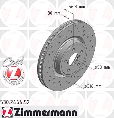 Фото передний вентил. Subaru Legacy с 2003г (316x30) Co 530246452 Zimmermann 530246452 Zimmermann передний вентил. Subaru Legacy с 2003г (316x30) Co
