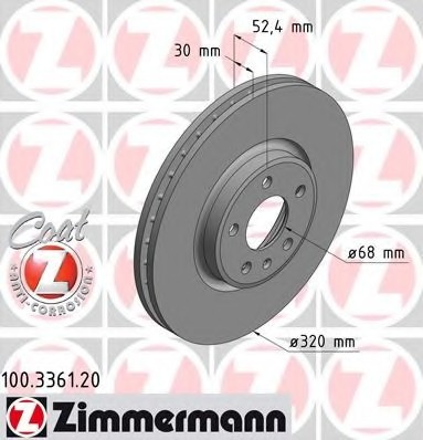 100336120 Zimmermann Диск гальмівний Coat Z