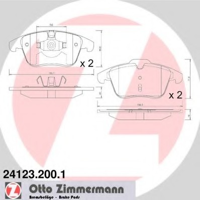 241232001 Zimmermann Колодки гальмівні дискові, к-кт