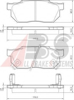 36167 ABS Колодки тормозные дисковые, комплект 36167 A.B.S.