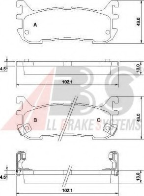 36927 ABS Колодки тормозные дисковые, комплект 36927 A.B.S.