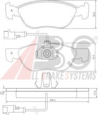 36893 ABS КОЛОДКИ ГАЛЬМОВІ ДИСКОВІ, КОМПЛЕКТ 36893 A.B.S.