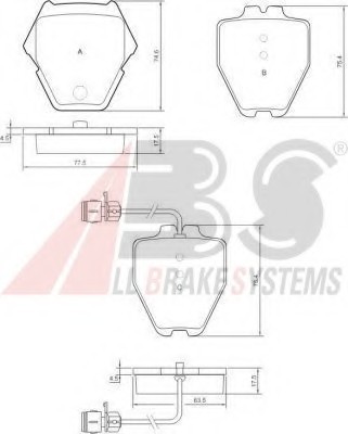 Фото колодка гальм. AUDI A4/A8 передн. (вир-во ABS) 37162 ABS 37162 ABS Колодка гальм. AUDI A4/A8 передн. (вир-во ABS)