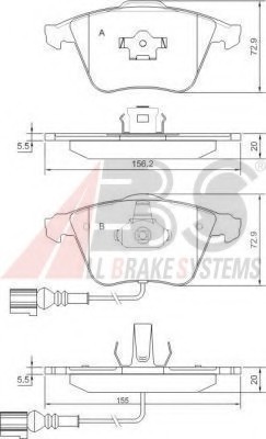 37426 ABS КОЛОДКИ ГАЛЬМОВІ ДИСКОВІ, КОМПЛЕКТ 37426 A.B.S.