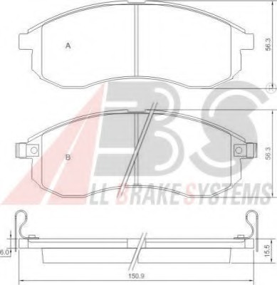 37481 ABS Колодки тормозные дисковые, комплект 37481 A.B.S.