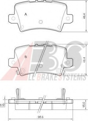 37530 ABS Колодки тормозные дисковые, комплект 37530 A.B.S.