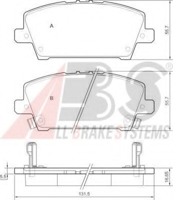 37529 ABS КОЛОДКИ ГАЛЬМОВІ ДИСКОВІ, КОМПЛЕКТ 37529 A.B.S.