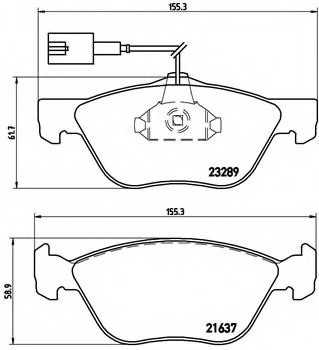 P23077 BREMBO (Германия) Комплект передніх гальмівних колодок P23077 BREMBO