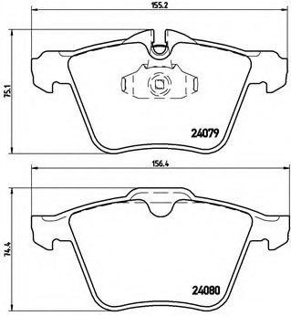 P36027 BREMBO (Германия) Колодки jaguar xf _j05_, cc9 0709=> P36027 BREMBO