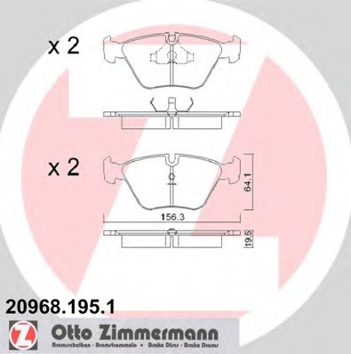 209681951 Zimmermann Колодки гальмівні дискові, к-кт