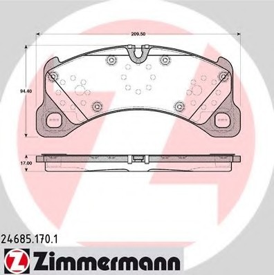 246851701 Zimmermann Колодки гальмівні дискові, к-кт