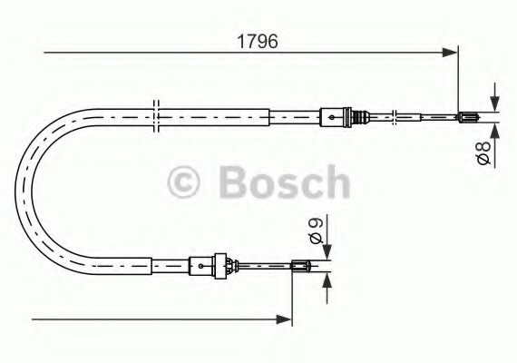 1987477235 BOSCH Трос стоянка гальм Peugeot 207 06- 1987477235 BOSCH