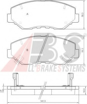 37424 ABS Колодки гальмові дискові передні 37424 A.B.S.