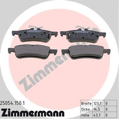 Фото колодки гальмівні дискові (комплект 4 шт) 250541501 Zimmermann 250541501 Zimmermann Колодки гальмівні дискові (комплект 4 шт)