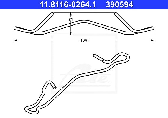 11811602641 Ate Пружина тормозного суппорта FORD 11811602641 ATE