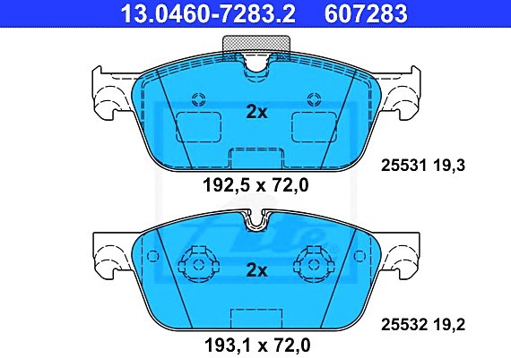 13046072832 Ate Колодки MERCEDES BMW X166 2006=> 13046072832 ATE