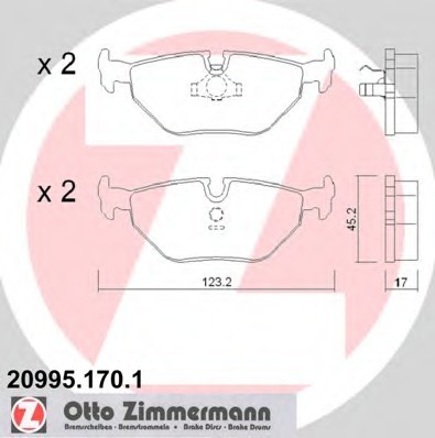 209951701 Zimmermann Колодки гальмівні дискові, к-кт