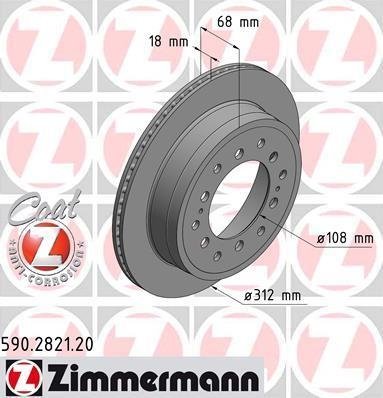 590282120 Zimmermann Тормозной дискзадний мост LEXUS GX (URJ15_) 460