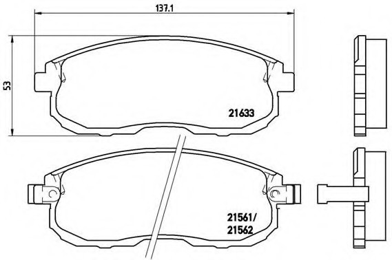 P56021 BREMBO (Германия) Колодки nissan sentra b16 0906=> P56021 BREMBO