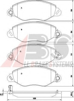 37256 ABS КОЛОДКИ ГАЛЬМОВІ ДИСКОВІ, КОМПЛЕКТ 37256 ABS