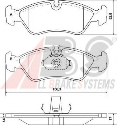 36896 ABS КОЛОДКИ ГАЛЬМОВІ ДИСКОВІ, КОМПЛЕКТ 36896 ABS