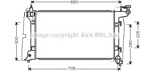 TO2323 AVA COOLING Радіатор охолодження двигуна Toyota Avensis 1,8i AT 03>08 (TO2323) AVA