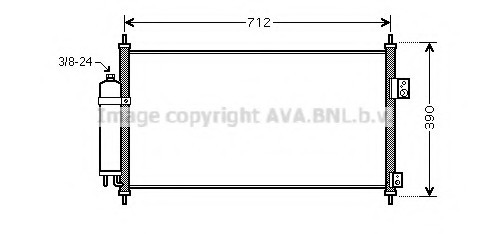 DN5263D AVA COOLING Радиатор кондиционера с осушителем DN5263D AVA