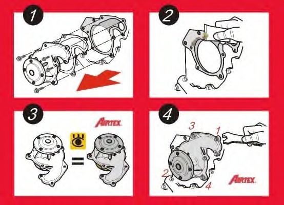 6252 AIRTEX Помпа водяна TOYOTA  16100-39515 6252 AIRTEX