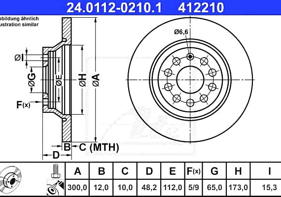 24011202101 Ate Диск тормозной 24.0112-0210.1 24011202101 ATE