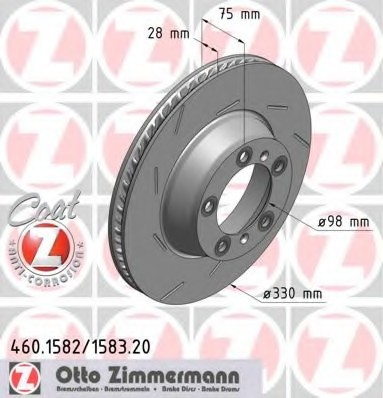 460158320 Zimmermann Диск гальмівний Coat Z правий