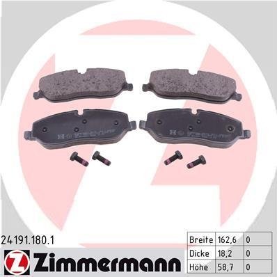 Фото колодки гальмівні дискові 241911801 Zimmermann 241911801 Zimmermann Колодки гальмівні дискові