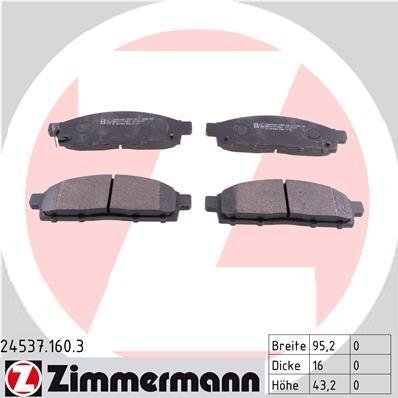 Фото колодки гальмівні дискові 245371603 Zimmermann 245371603 Zimmermann Колодки гальмівні дискові